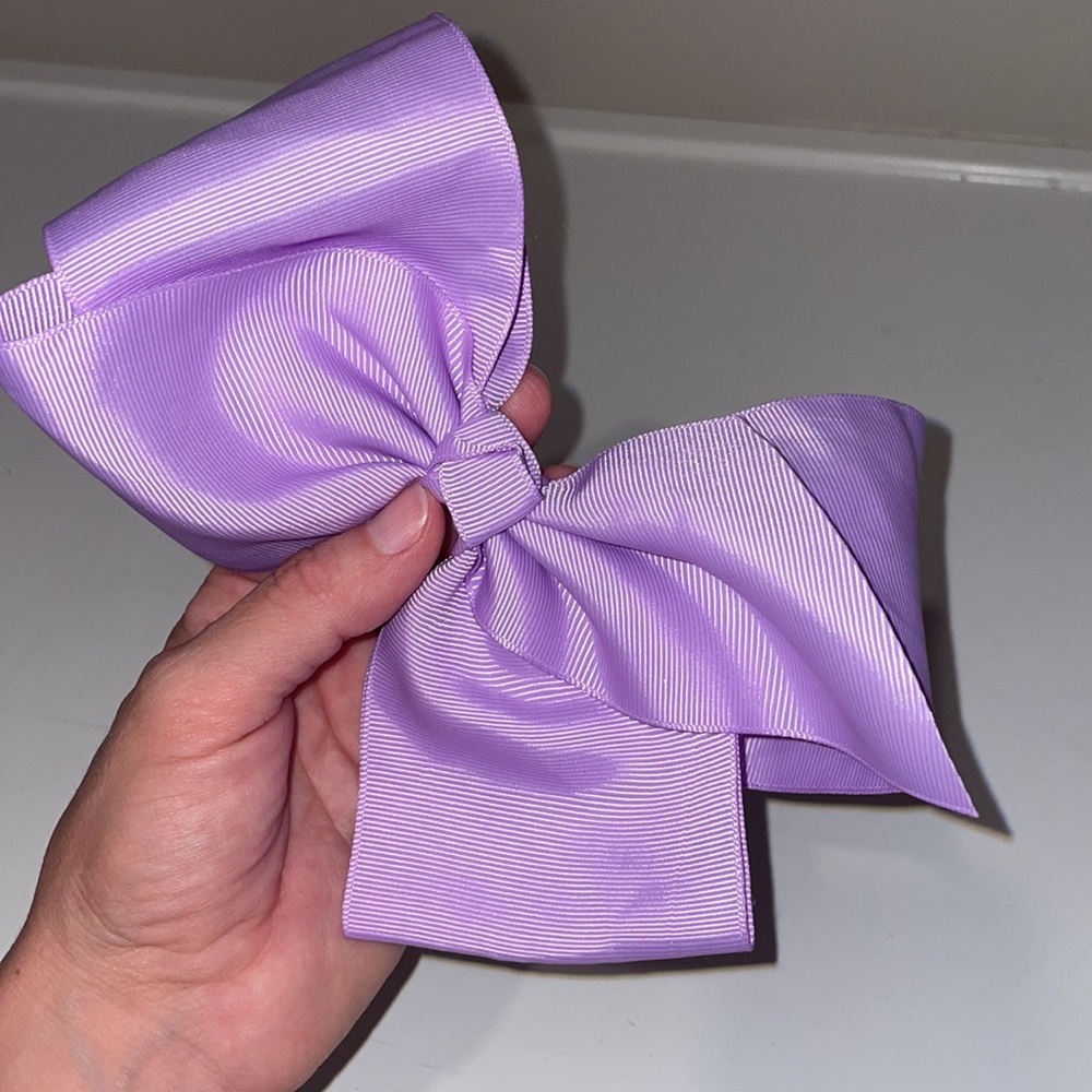 Bow Hair Clips for Girls Purple and Silver